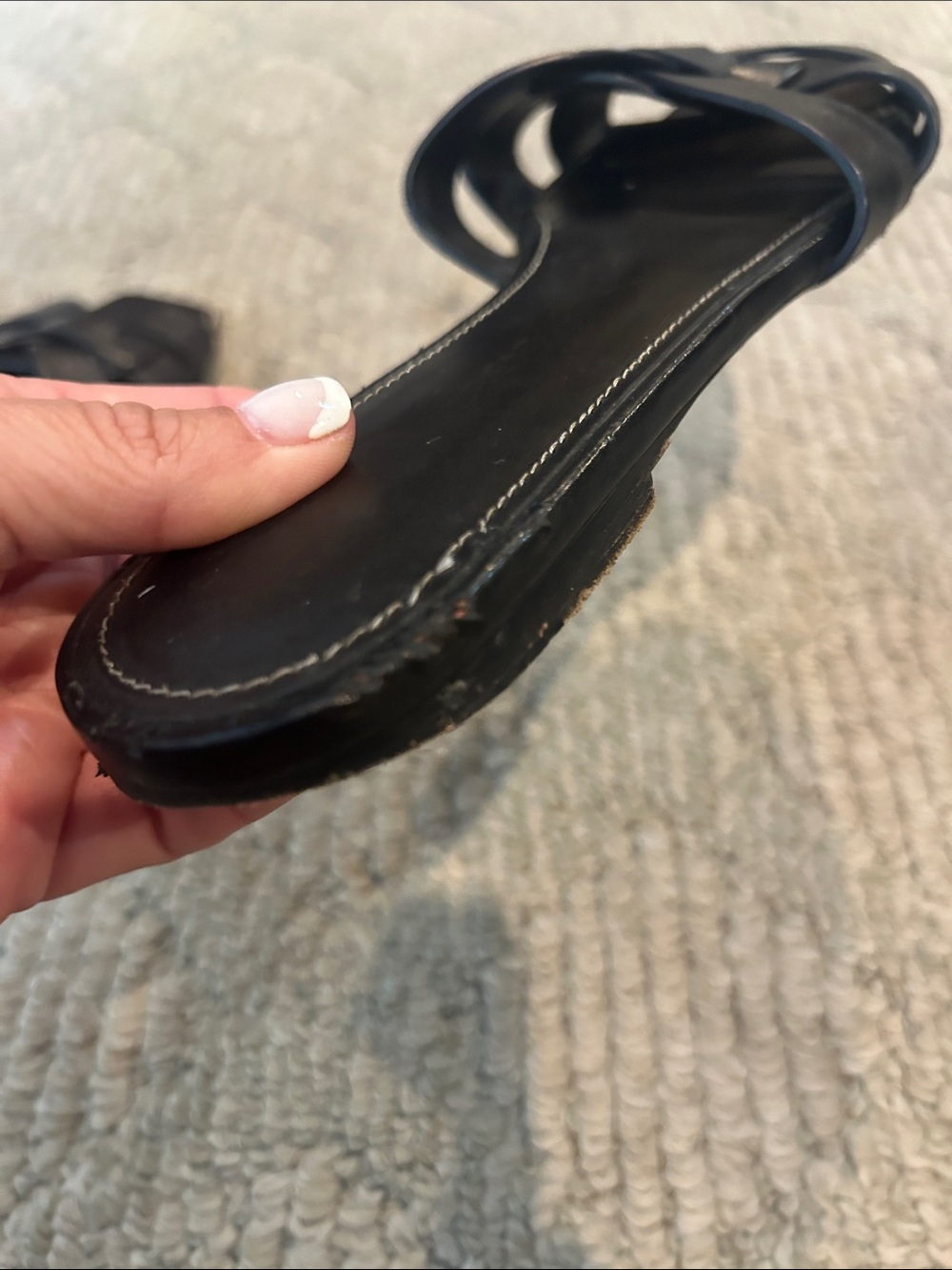 Saint Laurent Black Interwoven Slide Sandals - Picture 11 of 15